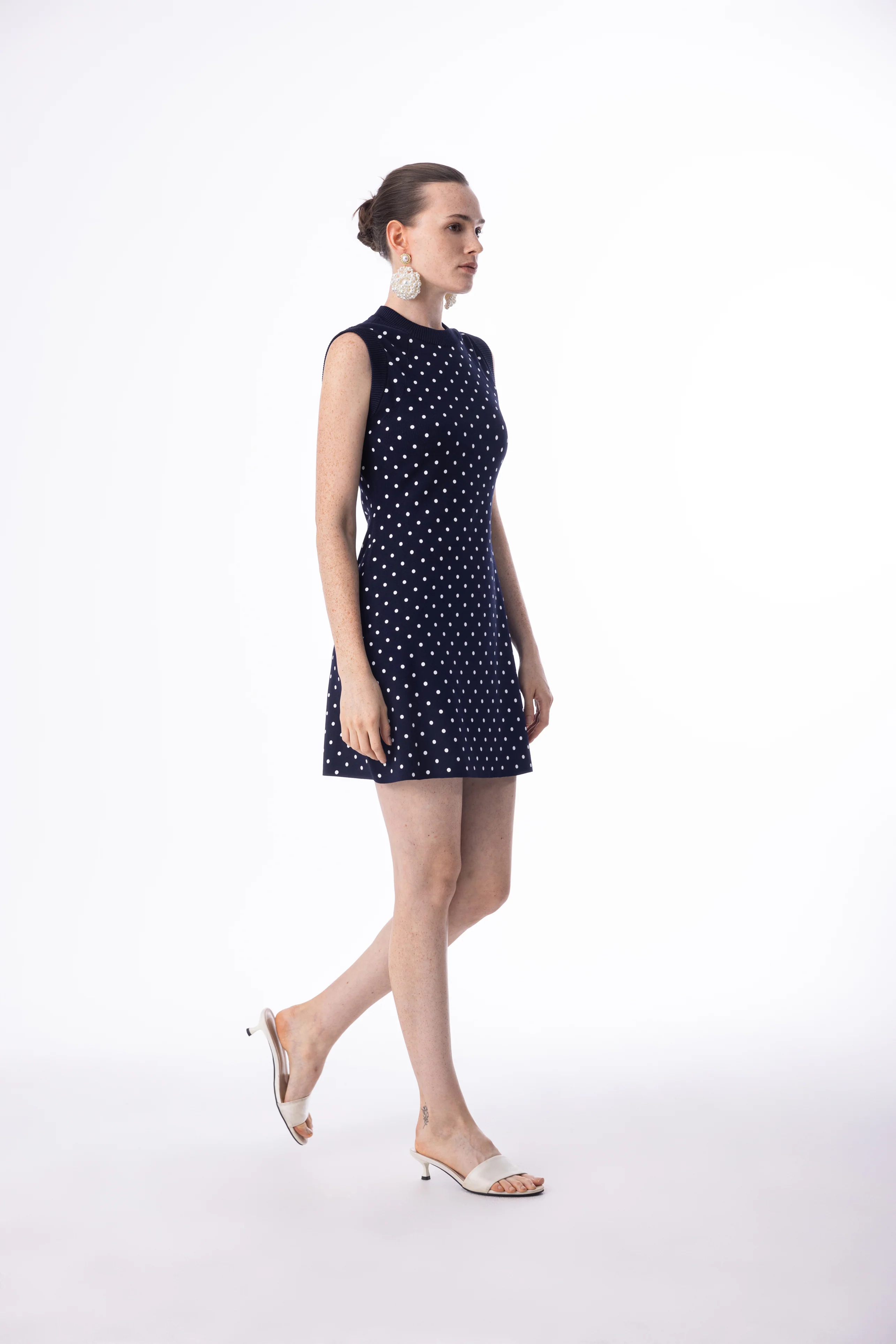 Polka dot knit dress