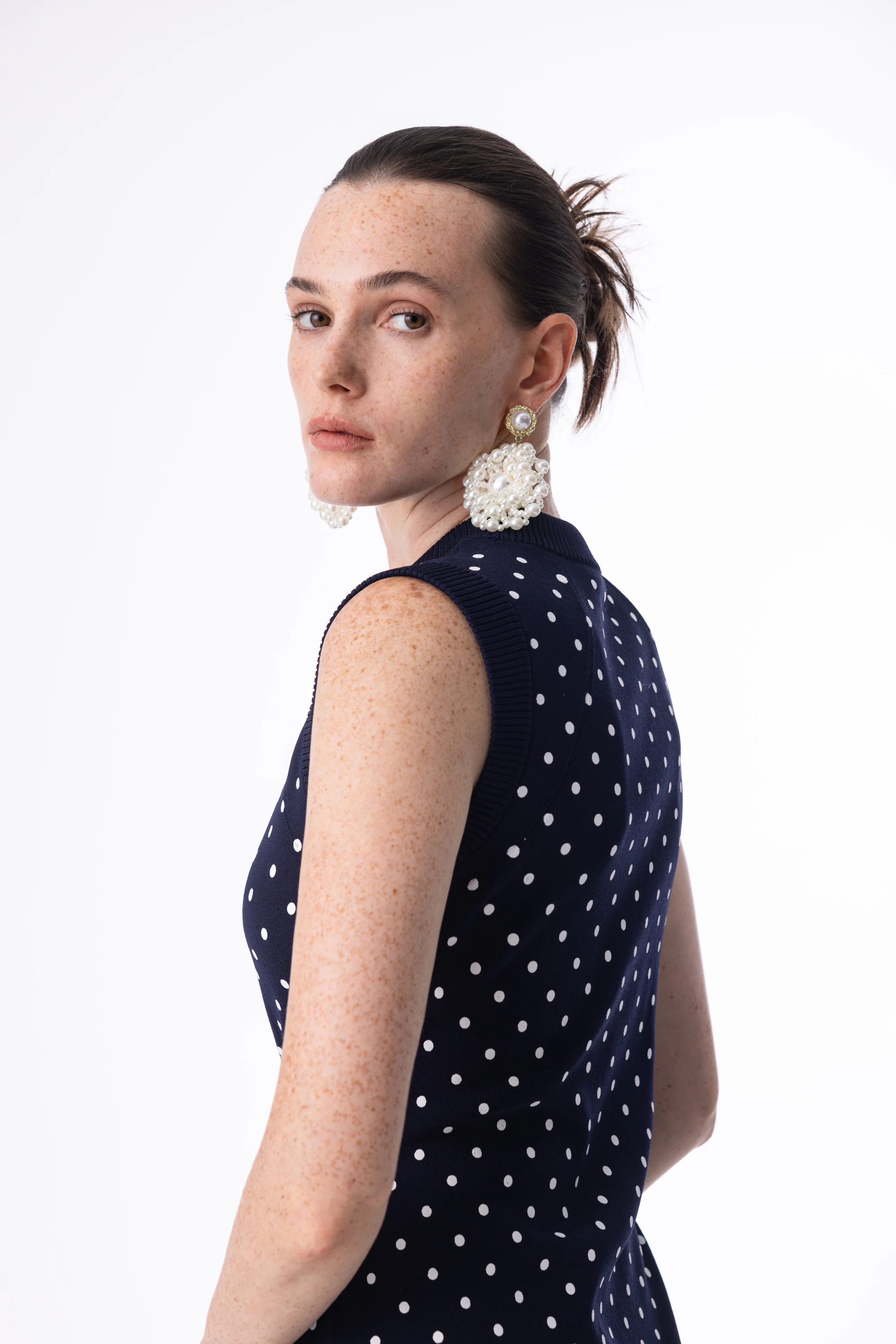 Polka dot knit dress
