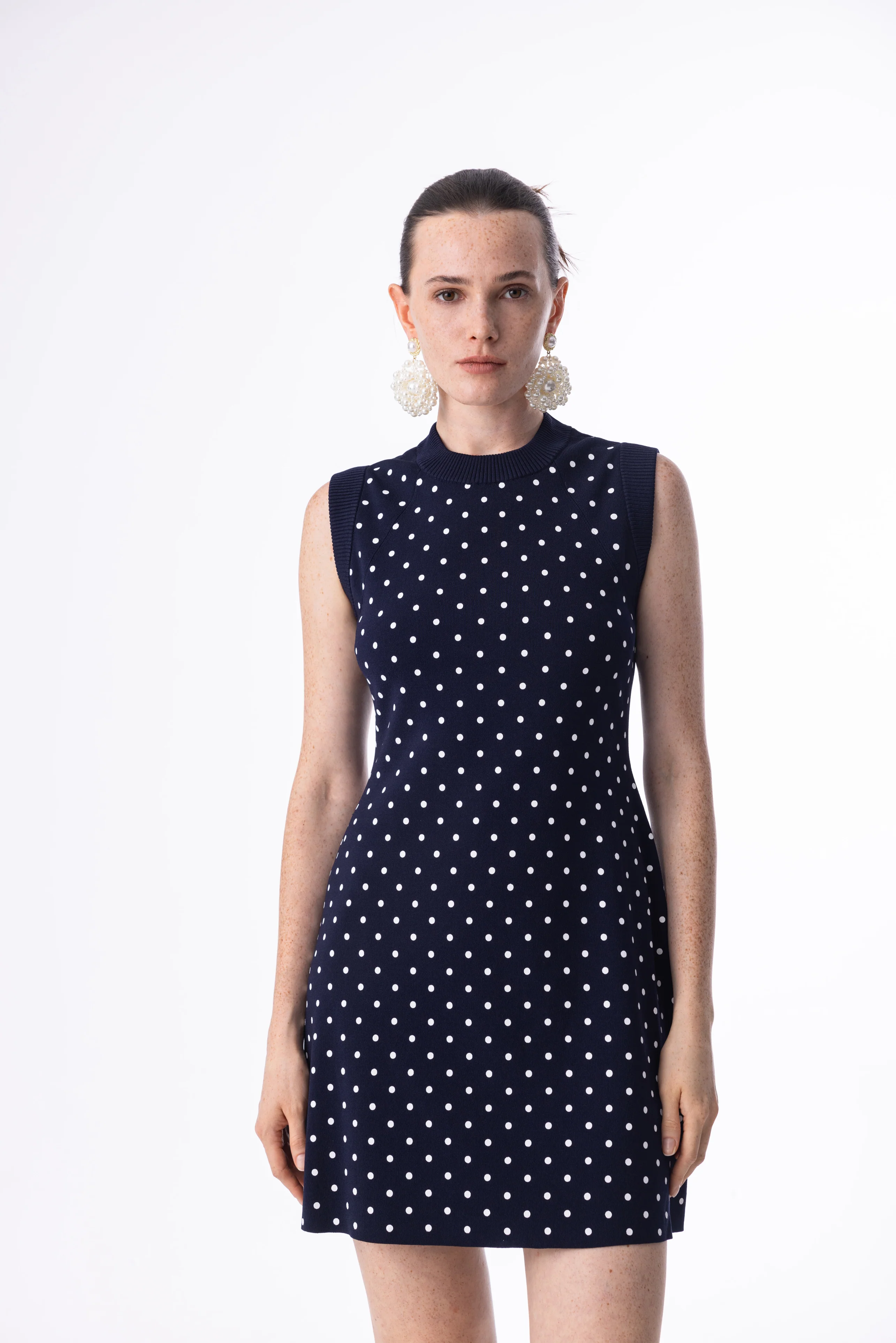 Polka dot knit dress