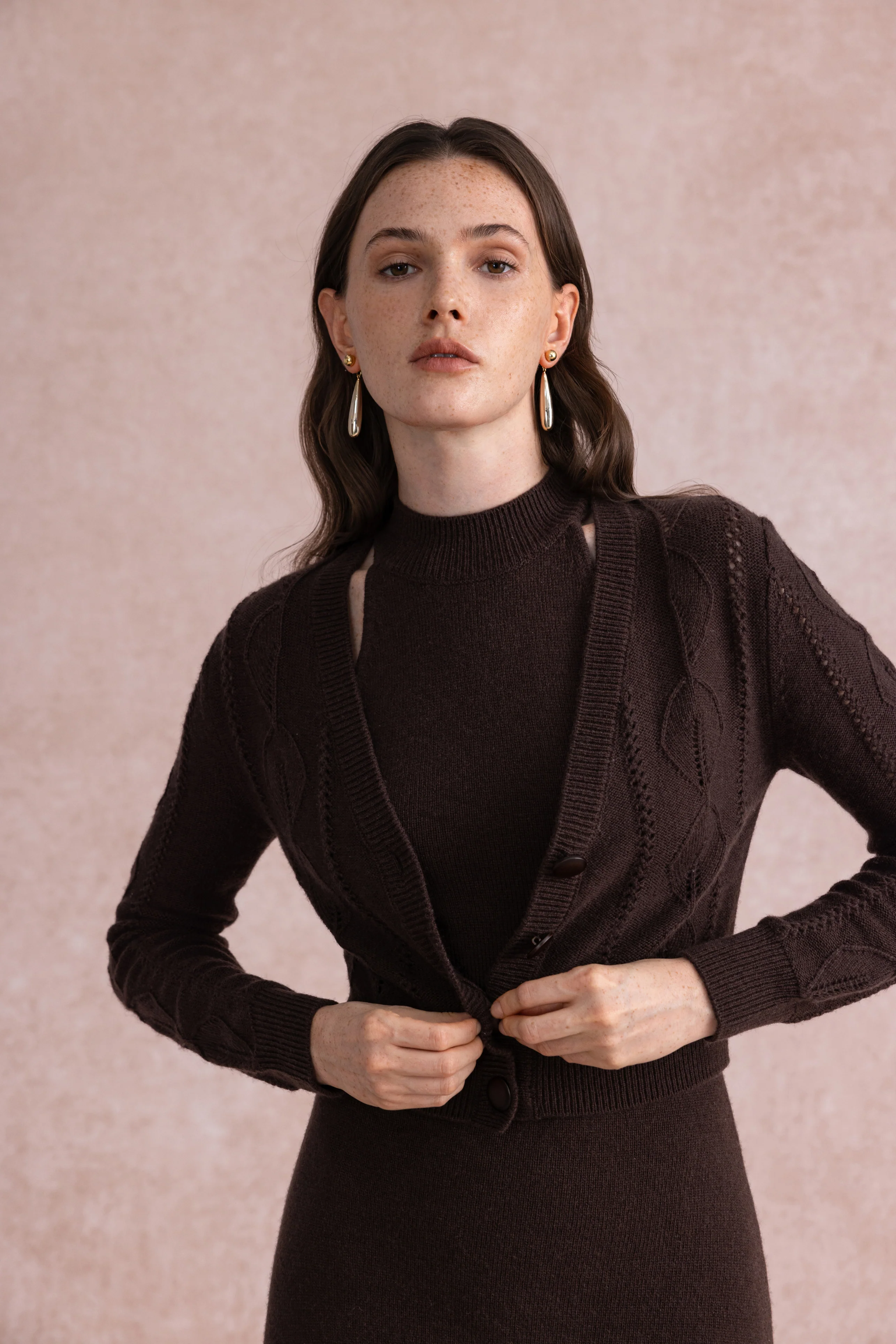 Fitted wool cardigan